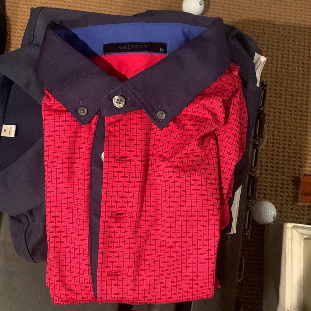 Greyson Red and Navy Polo Shirt